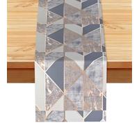 Geo Rose Gold, Table Runner, Imitation Linen Table Runner For Home Party Dining Room 33x183 cm