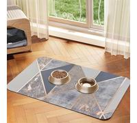 Geo Rose Gold,Waterproof Pet Feeding Mat,PU Leather Placemats for Cat Dog Water Bowl,Food Mats,40x60cm