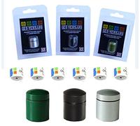 Geo-versand - 3 Magnetic Waterproof Containers for nano Caches with 6 hidden Geocaching log strips - Colour: Silver, Green, Black