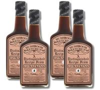 Geo Watkins Mushroom Ketchup, 190ml Each, Pack of 4 - Premium Mushroom Condiment Bundle by The Great British Kitchen
