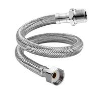GEOATON Flexible Tap Hose Length Hose for Shower in Stainless Steel | Flexi Hose Pipe for Kitchen, Bathroom (40cm)