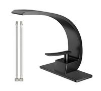 Geobella Bathroom Sink Faucet Modern Single Hole 1-Handle Faucet, Matte Black Solid Brass Faucets,Unique Bathroom faucets Mixer Tap