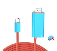 Geobom USB C to HDMI 8K@60Hz Adapter Cable for Nintendo Switch Dock/Switch 2/ Steam Deck, 6FT Type-C to HDMI Adapter for iPhone 17/16/15 MacBook Pro/Air iPad Pro to TV Projector Monitor