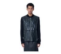 Geocamo Flight Leather Hooded Gilet - male - Moncler - Waistcoats - Black - S - Jackets S