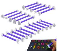 GEOCCI Flower Petal Tools for dot Painting, 40 Petal Dotting Tool, Double Sided Flower Tools, Floral Stamps for Card Making (Shape C)