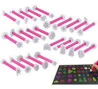 GEOCCI Flower Petal Tools for Dot Painting，50 Petal Shapes Dotting Tool，Mandala Dot Art Tools for Rocks，Embosssing Tools for Painting Dots （Pink）