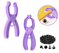 GEOCCI Safety Eye Tool Auxiliary Tool for Attaching Safety Eyes for Crocheting Safety Eyes Crochet Tools for Amigurumi Crochet & Stuffed 5-30mm Animal Eyes Making Supplies Tool（Purple 1pcs）