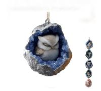 Geode Animal Decoration, 2D Acrylic Animal Christmas Hanging Ornaments, Cute Xmas Little Forest Animals Seasonal Decor for Home Christmas Tree, Ideas Gift for Animals Lovers(03)