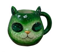 Geode Cat Mug,200 ml Resin Geode Crystals Cat Mug with Ergonomic Handle for Juice Cocktails Whiskey Milk,Cat Face Coffee Drinking Mug Tea Cup for Cats Lover Friends Home Office