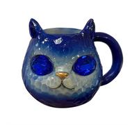 Geode Cat Mug,200 ml Resin Geode Crystals Cat Mug with Ergonomic Handle for Juice Cocktails Whiskey Milk,Cat Face Coffee Drinking Mug Tea Cup for Cats Lover Friends Home Office