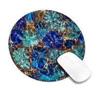 Geode Small Mouse Pad, Modern Elegant Crystal Layer None Blue Round Rubber Washable Mini Travel Desk Mousepad Desk Decor for Office Home Dorm Laptop Round 8x8 Inch