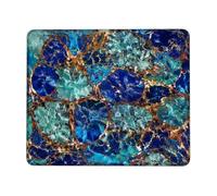 Geode Small Mouse Pad, Modern Elegant Crystal Layer None Blue Square Rubber Washable Portable Travel Mousepad Idea for Home Office Desk Laptop Gamers Gift Square 8x10 Inch