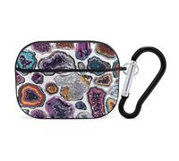 Geodes and Rocks AirPods Pro 2 Case Cover, Shockproof Hard Shell Protective Case for Women Men, Compatible with Airpod Pro Case 2nd/1st Generation with Keychain-Black