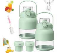 Geoet Electric Juicer, BPA-Free Electric Citrus Juicer 17 oz, Squeeze and Sip on the Go, with Straw and Two Lids, Portable Blender for Smoothies, Shakes, Food Prep & Frozen Blending (2pcs)