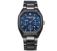 Geoffrey Beene Men's Metal Dress Watch, Genuine Diamond Accent Dial, Classic Quartz, Date, Elegant Design (Silver), Gunmetal, 41