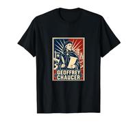 Geoffrey Chaucer Canterbury Tales Scribe Value Graphic T-Shirt, Men, Black, S