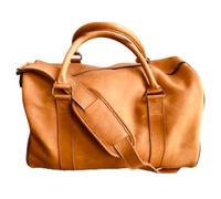 Geoffrey Duffle Bag | Retro Vintage Model with Shoe Compartment | 100% Tan Cow Leather | Gym Fitness Training Travel Boxing, Tan, L