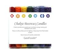 GeoFossils Chakra Beeswax Candle Set with Chakra Balancing Rollerball