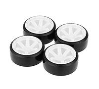 Geofray 4Pcs Drift Car Tire Wheel Rim Hard Wheel Tyre for 1/10 Drifting RC Car White