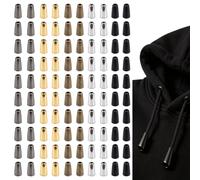 GeoGeoDIY 100 Pcs 5 Colors Bell Stopper Conical Cord Ends Lock Metal Fastener Zipper Pull Rope Ends Toggle Clip for Lanyard Clothes Backpack Bag DIY
