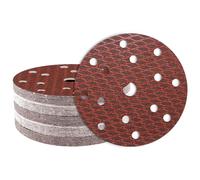 GEOGIEEW 50PCS 150mm Sanding Discs Pads, 6 Inch 15 Hole Hook and Loop 180 Grits Sandpaper for Wood for Random Orbital Sander