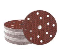 GEOGIEEW 50PCS 150mm Sanding Discs Pads, 6 Inch 15 Hole Hook and Loop 40/80/120/180/320 Mixed Grits Sandpaper for Wood for Random Orbital Sander
