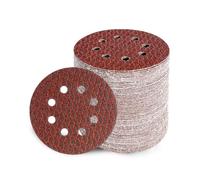 GEOGIEEW 80PCS 125mm Sanding Discs Pads, 5 Inch 8 Hole Hook and Loop 40/60/80/100/120/150/180/320 Mixed Grits Sandpaper for Wood for Random Orbital Sander