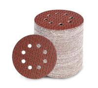 GEOGIEEW 90PCS 125mm Sanding Discs Pads, 5 Inch 8 Hole Hook and Loop 80 Grit Sandpaper for Wood for Random Orbital Sander