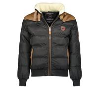 Geographical Norway Abramovitch Men - Men's Warm Hooded Fur Coat - Men's Warm Jacket - Long Sleeve Winter Windbreaker Jacket - Men's Casual Parka (Black S)