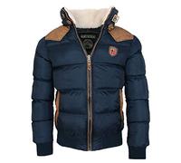 Geographical Norway Abramovitch Men - Warm Coat Fur Seasons Autumn Winter Spring - Men's Comfortable Jacket Long Sleeve Windproof Parka Style - Men (Marine blue L)