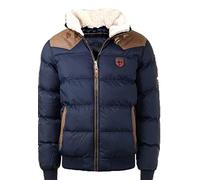 Geographical Norway Abramovitch Men - Warm Coat Fur Seasons Autumn Winter Spring - Men's Comfortable Jacket Long Sleeve Windproof Parka Style - Men (Marine blue XXL)