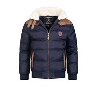 Geographical Norway Abramovitch Men - Warm Coat Fur Seasons Autumn Winter Spring - Men's Comfortable Jacket Long Sleeve Windproof Parka Style - Men (Marine blue S)