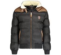 Geographical Norway Abramovitch Men - Warm Coat Fur Seasons Autumn Winter Spring - Men's Comfortable Jacket Long Sleeve Windproof Parka Style - Men (Black XXL)
