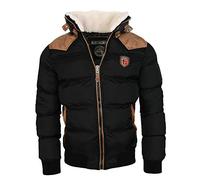Geographical Norway Warm Winter Jacket Designer Men Winter Quilted Jacket - Black, Gr.XL