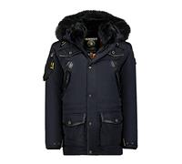 Geographical Norway Acrobat Men's Warm Waterproof Parka - Thick Hooded Outdoor Jacket - Warm Windproof Winter Outer Lining - Men's Jacket, Navy blue, S