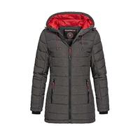 Geographical Norway Astana Lady - Women's Autumn Winter Warm Parka - Comfortable Fake Fur Hooded Coat - Windproof Jacket Long Coat - Elegant Women (Anthracite XL)