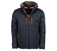 Geographical Norway Beachwood Men - Men's Autumn Winter Warm Padded Jacket - Warm Coat Jacket - Long Sleeve Windbreaker Padded Jacket - Men (Marine blue 3XL)