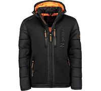 Geographical Norway Beachwood Men - Men's Autumn Winter Warm Padded Jacket - Warm Coat Jacket - Long Sleeve Windbreaker Padded Jacket - Men (Black L)