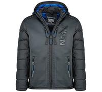 Geographical Norway Beachwood Men - Men's Autumn Winter Warm Padded Jacket - Warm Coat Jacket - Long Sleeve Windbreaker Padded Jacket - Men (Dark grey XXL)