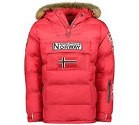 Geographical Norway Bilboquet Men - Men's Autumn Winter Warm Head Pass Parka - Waterproof Coat Waterproof Furry Hood - Windproof Jacket - Men (Red XL)