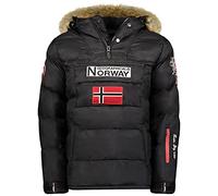 Geographical Norway Bilboquet Men - Men's Autumn Winter Warm Head Pass Parka - Waterproof Coat Waterproof Furry Hood - Windproof Jacket - Men (Black M)
