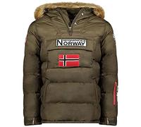 Geographical Norway Bilboquet Men - Men's Autumn Winter Warm Head Pass Parka - Waterproof Coat Waterproof Furry Hood - Windproof Jacket - Men (Khaki XL)