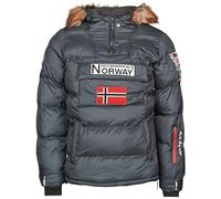 Geographical Norway Bilboquet Men - Men's Autumn Winter Warm Head Pass Parka - Waterproof Coat Waterproof Furry Hood - Windproof Jacket - Men (Dark Grey L)