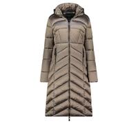 Geographical Norway BLANCHE LONG NAVY DB LADY 0116 NAVY (WZ5476F/GN-MARINE) Women's Winter Jacket Navy Blue Hooded Long Warm Comfortable Zip, taupe, XL Tall