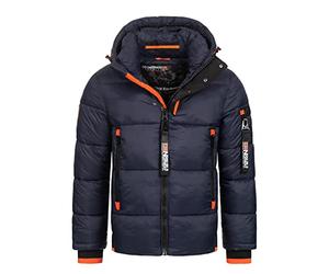 Geographical Norway Calix Men - Men's Winter Autumn Jacket - Comfortable Warm Parka Coat Waterproof Jacket Waterproof Windproof Long Sleeve - Men (Marine blue L)