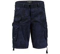 Geographical Norway Cargo Shorts Bermuda Shorts with Belt Short Hunter in Bundle with UD Bandana - Blue - S