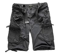 Geographical Norway Cargo Shorts Bermuda with Belt Shorts Hunter in Bundle with UD Bandana (M, Anthracite)