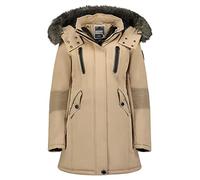 Geographical Norway CORALY Lady - Large Parka for Women - Warm Winter Coat - Long Sleeve Jacket - Elegant Faux Fur Collar - Casual Fashion Coats (BEIGE M)