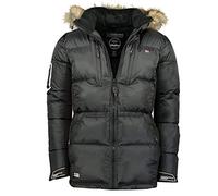 Geographical Norway Danone Men - Men's Autumn Winter Warm Coat Parka - Comfortable Men's Warm Coat Jacket - Long Sleeve Windbreaker Jacket - Men (Black XL)