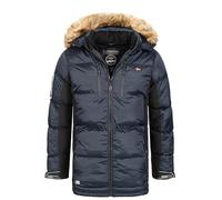 Geographical Norway Danone Men Warm Quilted Down Jacket for Men Warm Coat Jacket with Winter Lining for Men Long Sleeve Windproof Jacket Fabric Quality Padding (Navy L)